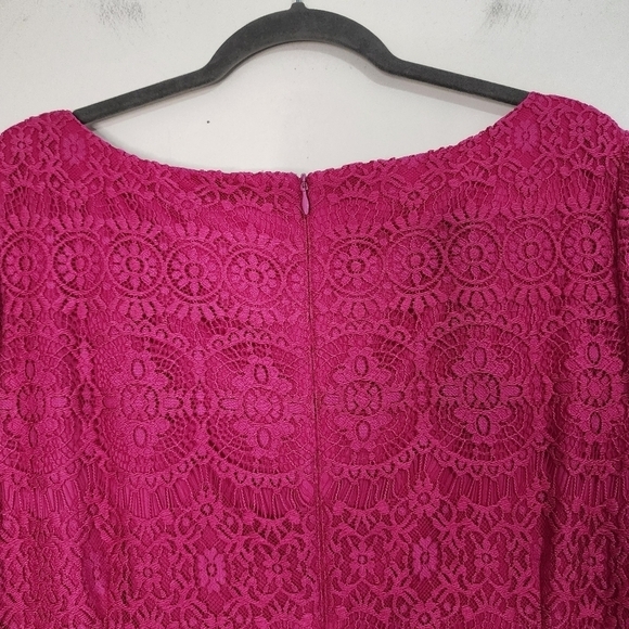 Eliza J Pink Fucia Lace Cocktail Dress Evening Event Party Wedding Guest - Picture 8 of 13